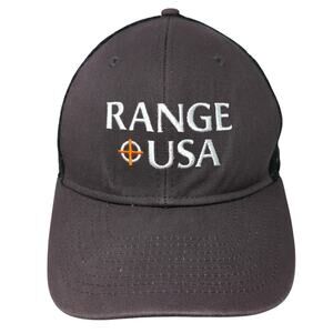 Range USA Snapback Trucker Hat Gray One Size Adjustable Embroidered Mesh Back